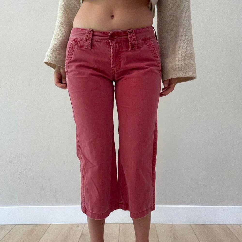Vintage Lucky Brand red cotton capri pants